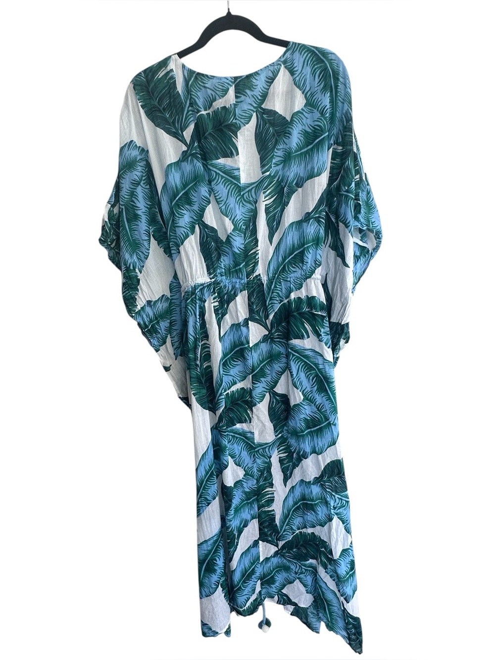 True Destinations Large Swim Cover Up Dress Open Front W/ Tie Tassels Side Slits - Picture 2 of 7